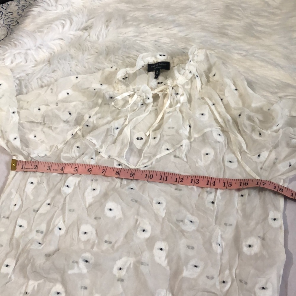 Rag & Bone Floral Print Mock Neck Blouse Medium - Picture 5 of 7